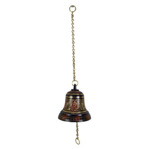 Brass Hanging Bell Black 8"